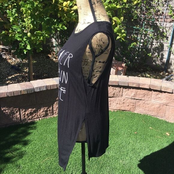 ONE ❤️ CLOTHING “Discover Your Own Paradise” Black Graphic Tank Top – Size M - Picture 4 of 5